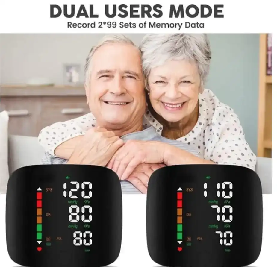 Wrist Blood Pressure Monitor – LED Display, Adjustable, Health Tracking